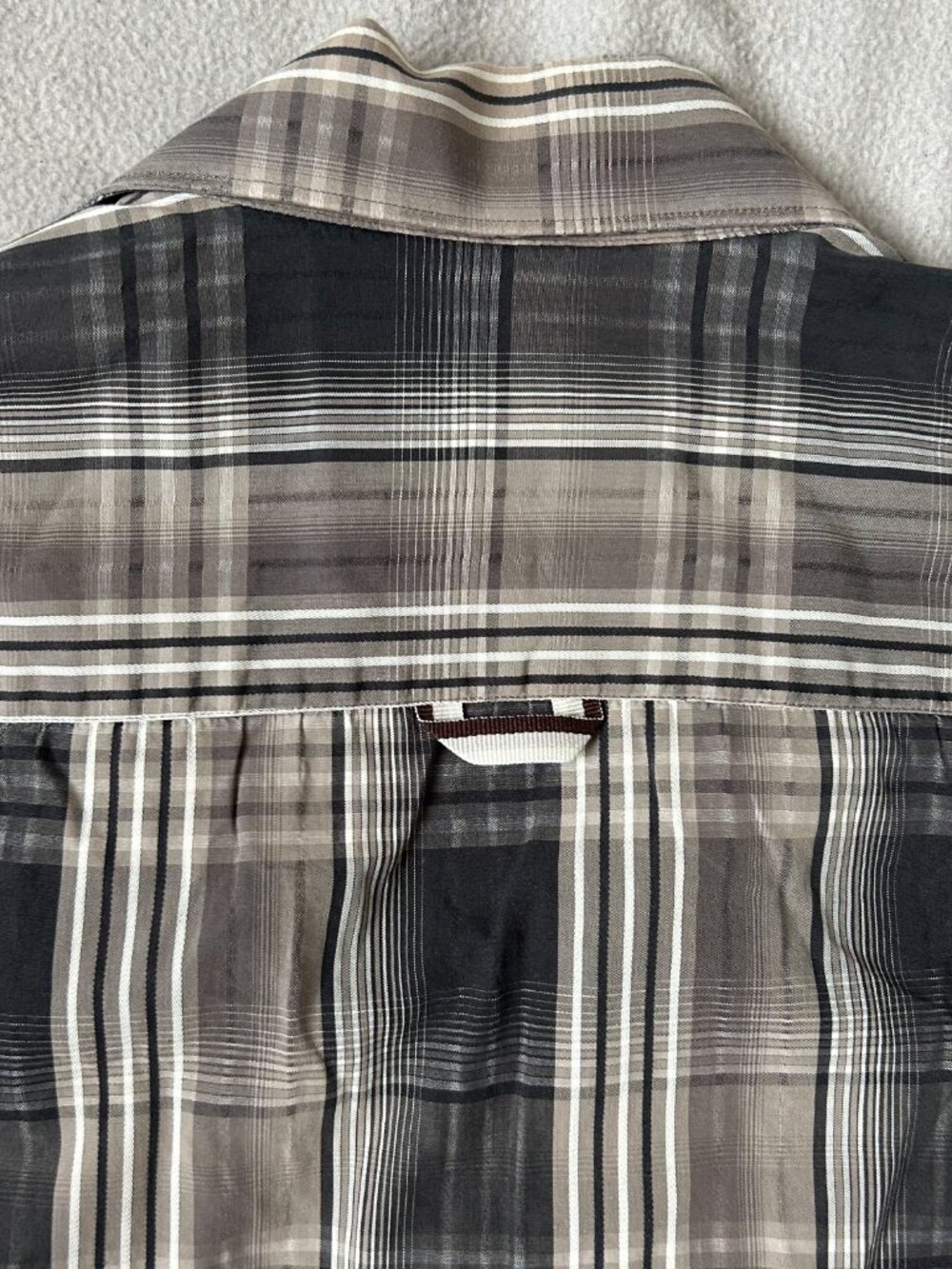 7 Downie St. Men’s Plaid Long Sleeve Sport Shirt - Black / Grey - US Medium - Picture 8 of 10